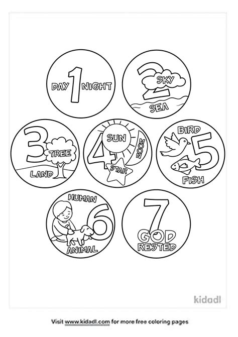 Free 7 Days Of Creation Coloring Page | Coloring Page Printables | Kidadl