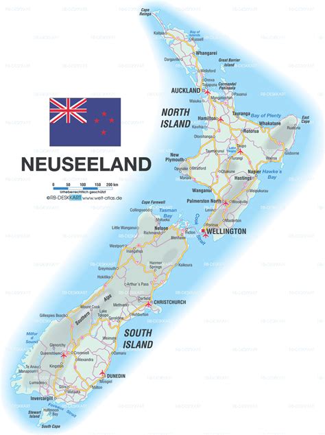 Map of New Zealand (Country) | Welt-Atlas.de