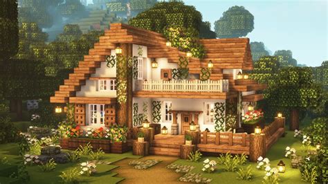 [Minecraft] 🌲 Aesthetic Cottagecore House Tutorial / Cottage / Mizuno's 16 Craft Resource Pack ...