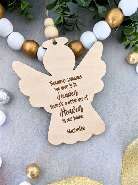 Personalized Angel Ornament, Angel Keepsake Ornament, Engraved Wood ...