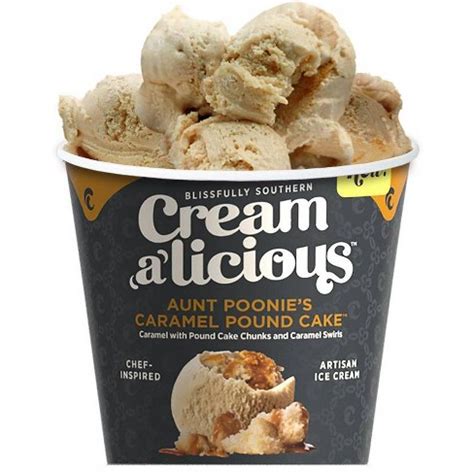 Creamalicious Aunt Poonies Caramel Pound Cake Ice Cream - 16oz : Target