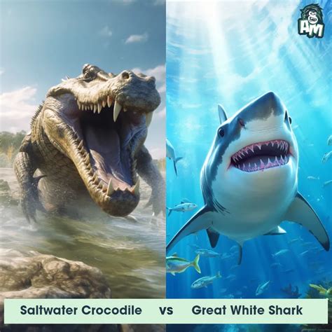 Saltwater Crocodile vs Great White Shark: See Who Wins | Animal Matchup