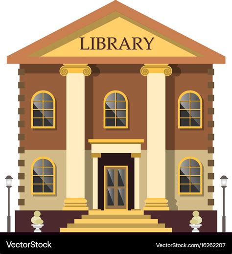 Library exterior outdoor view Royalty Free Vector Image