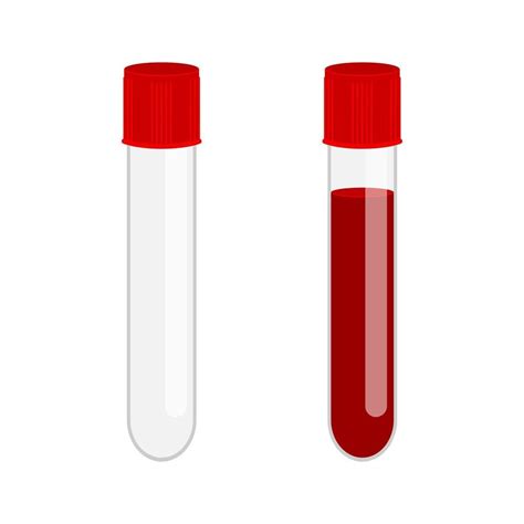 Glass test tube empty and full with blood sample isolated on white ...