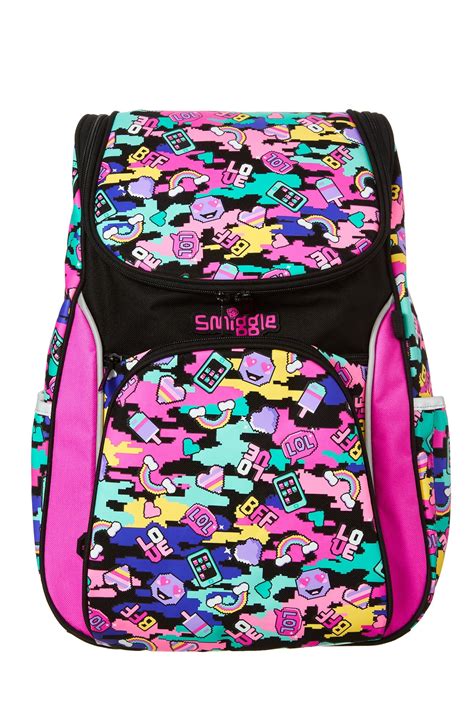 Girls Smiggle Seek Reflective Access Backpack - Pink | Colorful ...