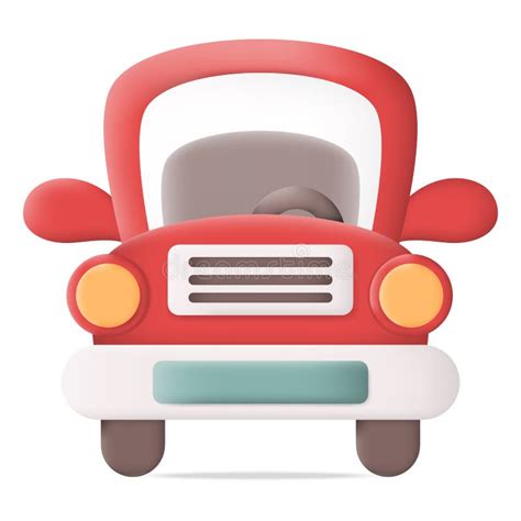 Cartoon Red Car Front View 3D Icon Vector Stock Vector - Illustration of vehicle, kids: 256034825