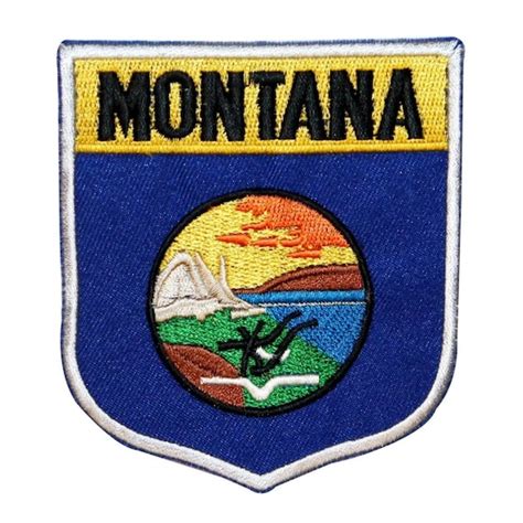 State Flag Shield Montana Patch Badge Travel USA Embroidered | Etsy