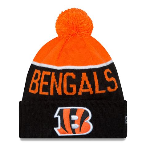 Men's Cincinnati Bengals New Era Orange On-Field Sport Knit Hat with Pom