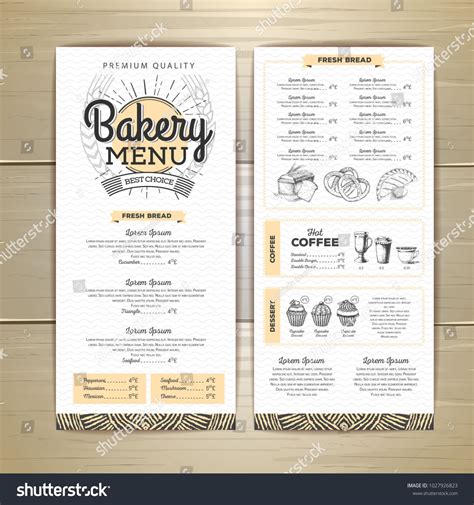 Vintage bakery menu design. Restaurant menu. Document template #Sponsored , #AD, #menu#bakery# ...