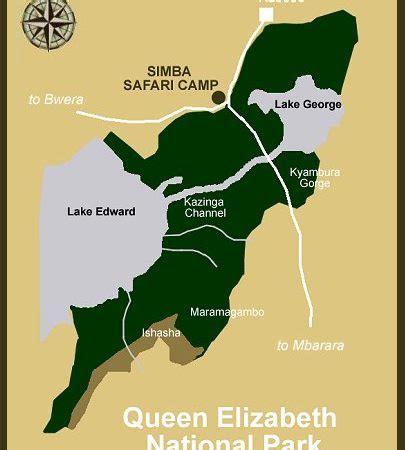 Map of Queen Elizabeth National Park - uganda national parks