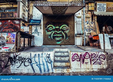 Graffiti in Tel Aviv editorial stock image. Image of bohemian - 71620789