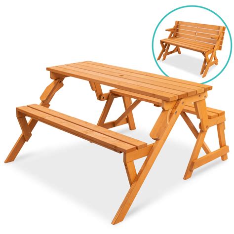 BCP Patio 2 in 1 Outdoor Interchangeable Picnic Table / Garden Bench Wood - Walmart.com ...