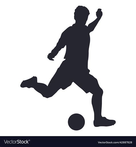 Football player kicking silhouette high quality Vector Image