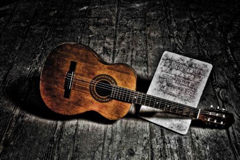 brown acoustic guitar #notes #music #guitar #5K #wallpaper #hdwallpaper ...