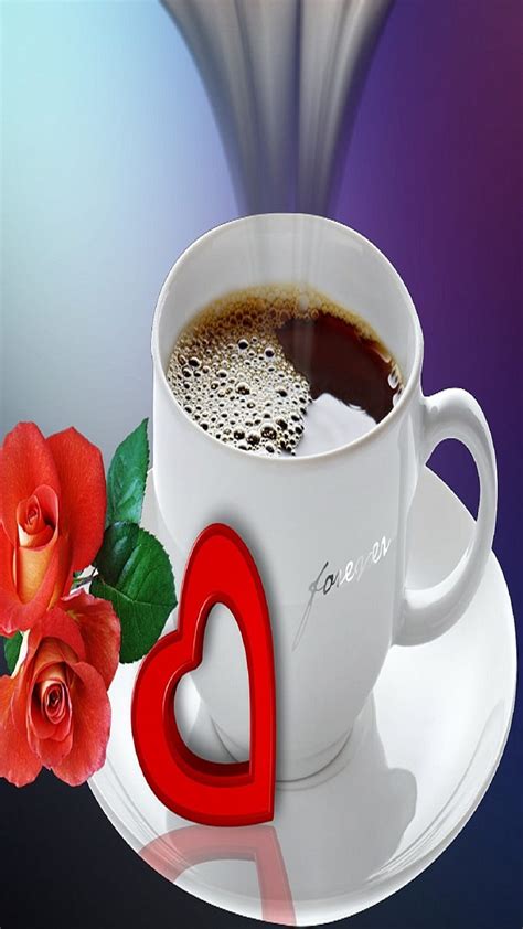 Love Forever, coffee, cup, good morning, heart, rose, tea, HD phone wallpaper | Peakpx