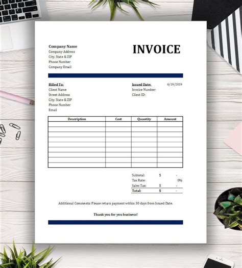 Professional Invoice Template Formula Based - Etsy Canada