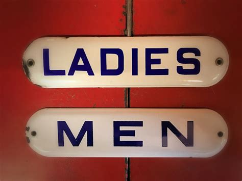 - Original enamel gas station restroom signs - The Old Collectors Garage