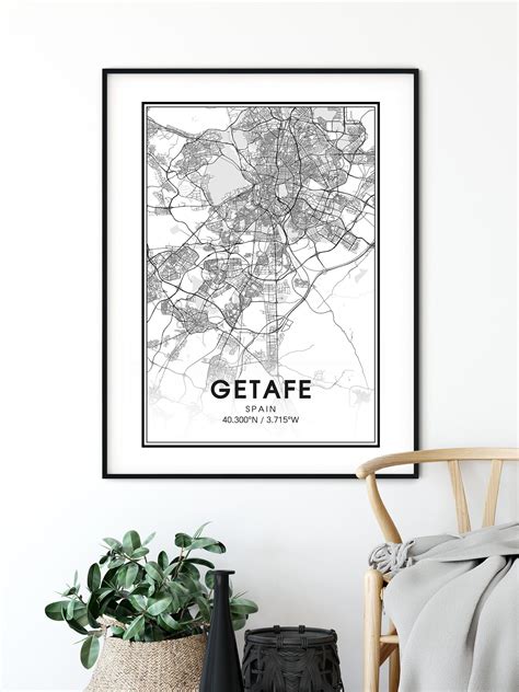 Getafe Map Print City Map Wall Art Getafe Spain Map Travel | Etsy