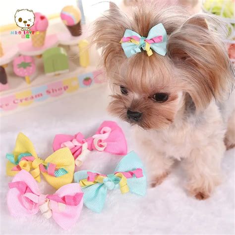 Newest Dog Accessories ribbon Material bowknot dog small hairpin dogs Hair Accessories for dogs ...