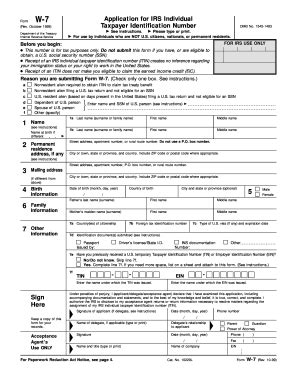 Form W7 2023 - Printable Forms Free Online