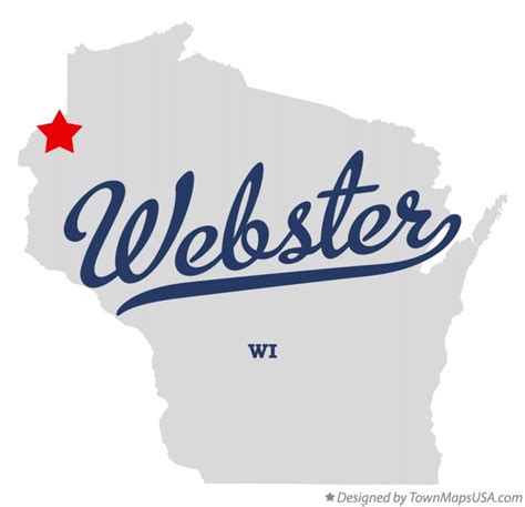 Map of Webster, Burnett County, WI, Wisconsin