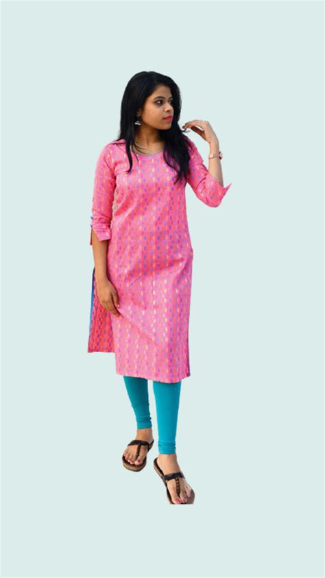 Pink Cotton Kurti - Peppy Palette