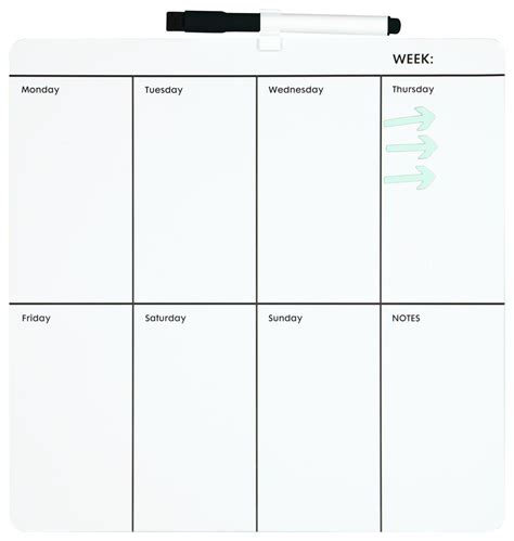 whiteboard weekly planner 29.2 x 29.2 - HEMA