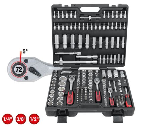 SK Hand Tool KS Tools 1/4" + 3/8" + 1/2" Socket Set, 179 pcs, Clear