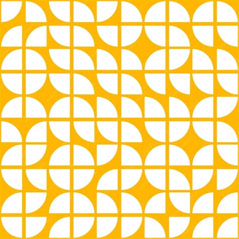 Premium Vector | Yellow seamless pattern with white geometric shapes