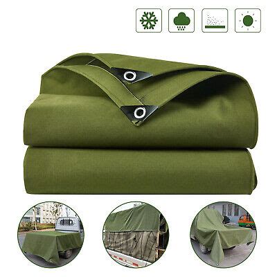 Heavy Duty Waterproof Canvas Tarp 16 Oz Cotton Canvas Tarpaulin Cover ...