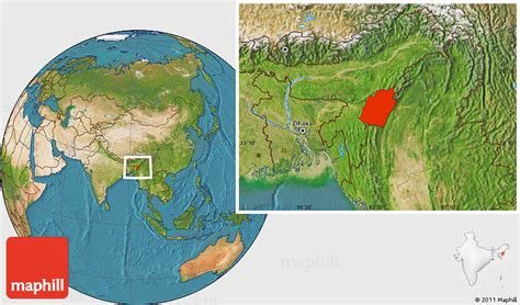 Satellite Location Map of Manipur