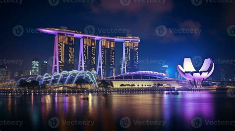 Night view of Marina Bay Sands. Generative AI 32977830 Stock Photo at Vecteezy