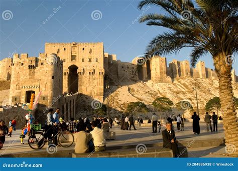 Citadel of Aleppo, Syria. editorial stock photo. Image of assad - 204886938