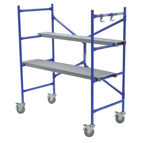Werner 4 ft. x 3.8 ft. x 2 ft. Portable Rolling Scaffold 500 lb. Load Capacity-PS-48 - The Home ...