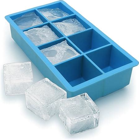 iGadgitz Home Silicone Ice Cube Tray 8 Extra Large Square Food Grade Jumbo Ice Cube Moulds ...