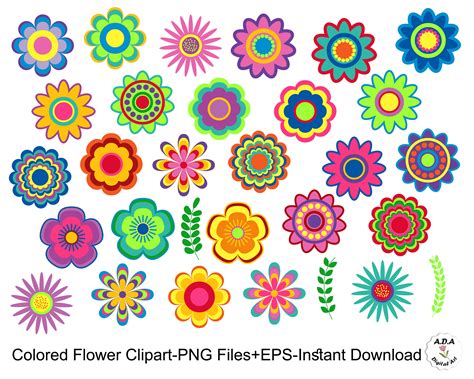 Colour Flower Clipart Image