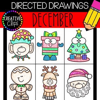 DECEMBER Directed Drawings: Christmas {Made by Creative Clips Clipart}