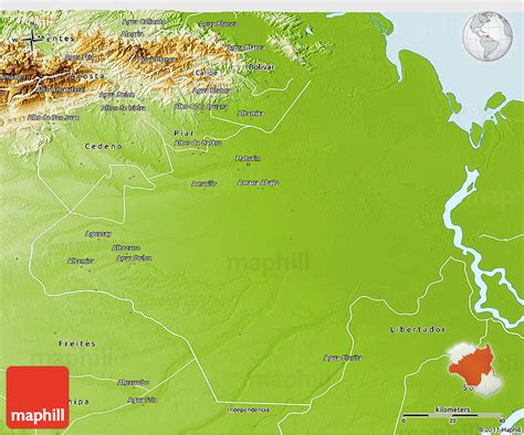 Physical 3D Map of Maturin