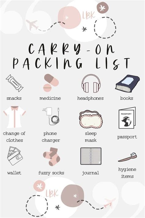 Free printable carry on packing list bag essentials – Artofit