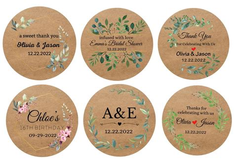 Kraft Paper Custom Stickers Custom Labels Circle Logo Labels Wedding ...