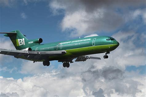 Braniff Boeing 727 Landing at Miami Photograph by Erik Simonsen - Fine ...