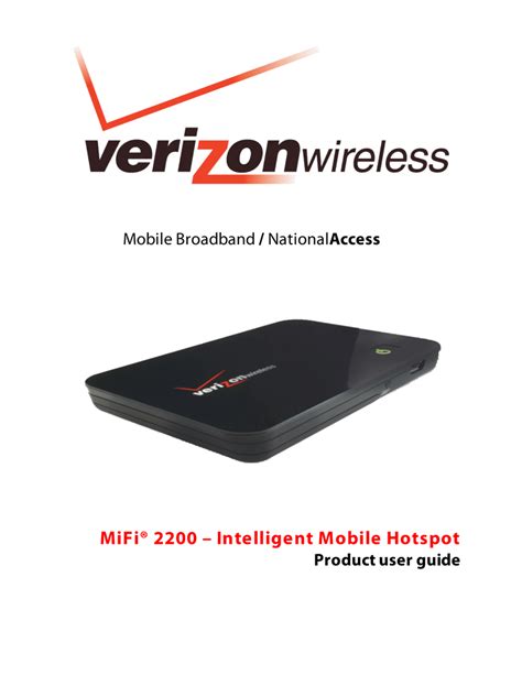 Verizon Wireless MIFI MiFi 2200 User manual | Manualzz