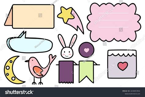 Cute Bullet Journal Notes Paper Ornament Stock Vector (Royalty Free ...