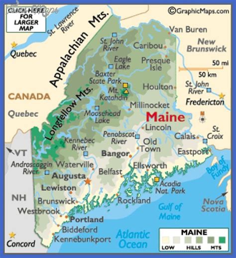 Maine Map Tourist Attractions - Map - Travel - Holiday - Vacations