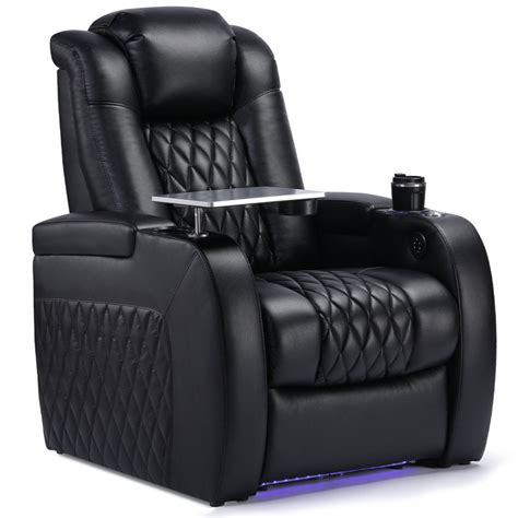 Ebern Designs Leather Home Theater Seating with Cup Holder & Reviews | Wayfair