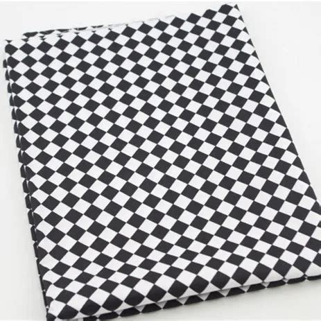 160cm 1 meter Black white plaid checkered print fabric cotton textile for sewing cloth bedding ...