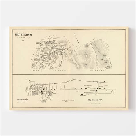 Vintage Map of Bethlehem, New Hampshire 1892 by Ted's Vintage Art