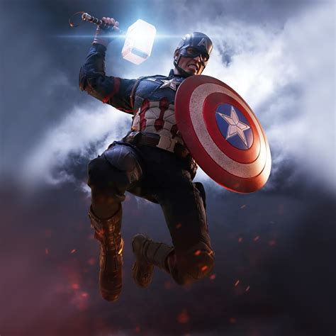 2932x2932 Captain America Mjolnir Artwork 4k Ipad Pro Retina Display HD 4k Wallpapers, Images ...