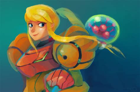 Samus and baby Metroid by zgul-osr1113 on DeviantArt