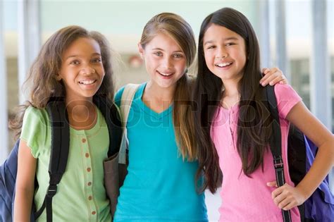 Group of female elementary school ... | Stock image | Colourbox